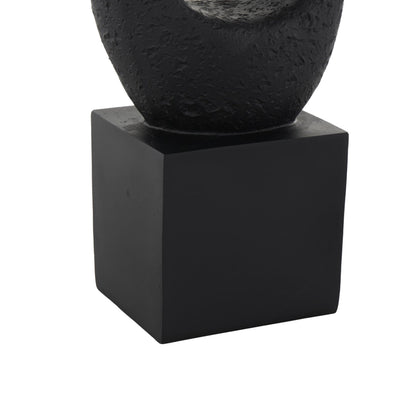 Deco 79 Polystone Abstract Decorative Sculpture Intertwined Loop Home Decor Statue with Block Base, Accent Figurine 6" x 4" x 20", Black