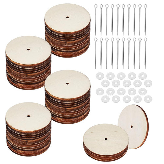 AHANDMAKER 30set 45mm Wooden Doll Joints, 3 Bags Rotatable Joints Connectors Accessories, Connectors Cotter Pin Joint for Stuffed Animals Teddy Bear Doll DIY Crafts