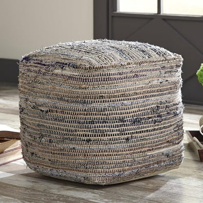 Signature Design by Ashley Absalom Hemp Pouf, 16 x 16 Inches, Multicolored