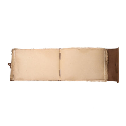 RusticVintage Leather Drawing Journal Daily Travel Leather Diary, Antique Handmade Vintage Bound Rustic Writing Notebook Quality Unlined Blank Antique Paper Art Sketchbook 7x10 Inches (Cappuccino Brown)