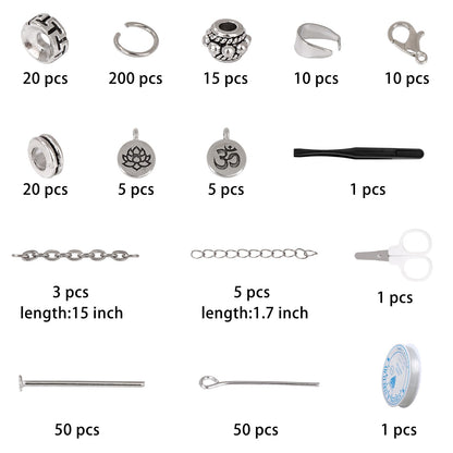 Raicegs Chakra Beads for Jewelry Making Real Natural Stone Beads for Bracelets Making Kits Healing Crystals Gemstone for Necklace Earring Making for Adult Women Men