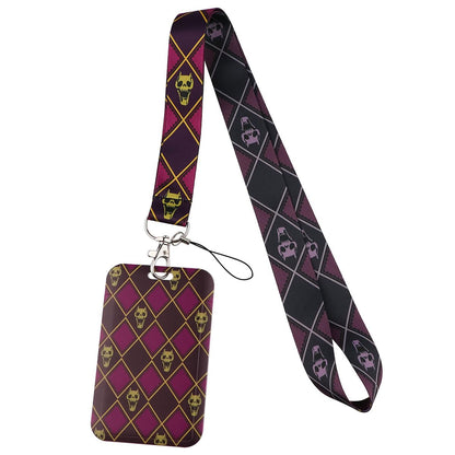 CSSHSMS Anime Kira Yoshikage Cosplay Lanyard ID Badge Holder 4Pcs Set,Manga Yoshikage Kira Cosplay Merch Lanyard Card Holder Sleeve Protectors