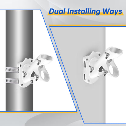 Anovo Flag Pole Kit- Upgraded Holder, Stainless Steel 7 FT Flag Poles with1 Inch Metal 360° Rotating Flag Pole Rings Two-Position Flag Pole Bracket Mounting for Outside House Porch (7 FT - White)