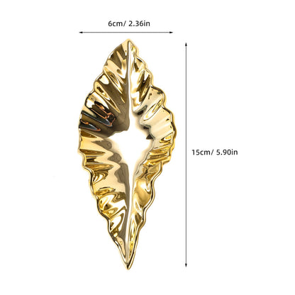 HOODANCOS Creative Gold Small Electroplated Plastic Leaf Hanging Ornament for Ceiling Home Decor Indoor Pendant Decoration