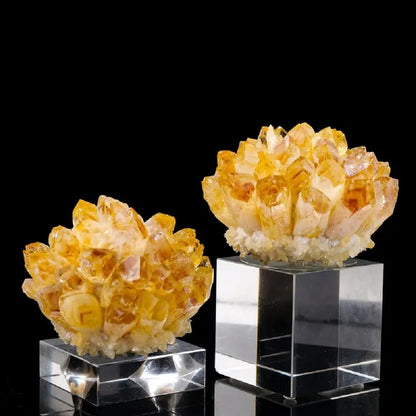 Citrine Crystal Cluster Large Quartz Crystal Formation- Large Yellow Crystal for Positive Energy Authentic Citrine Stone - Citrine Stone Crystal Clusters for Healing