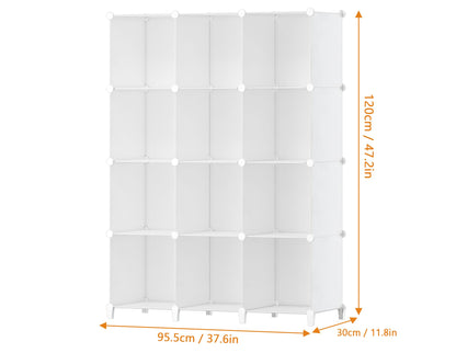 HOMIDEC Closet Organizer, 12-Cube Closet Organizers and Storage, Portable Closet Shelves, Clothing Storage (White)