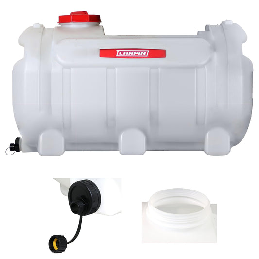 Chapin 98142 Water Storage Tank, 40‑Gallon, Utility Water Supply, Translucent Chemical‑Resistant Poly Tank, 6" Wide Cap, 2" Drain & Garden‑Hose Port for Farms, Acreage, Gardens & Orchard