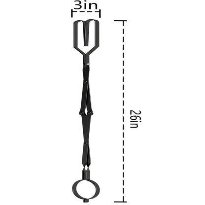 Kingson Arc Design Fireplace Tools, 26'' Firewood Tongs Log Grabber with Handcrafted Wrought Iron for Indoor Fireplace/Outdoor Fire Pit Campfire