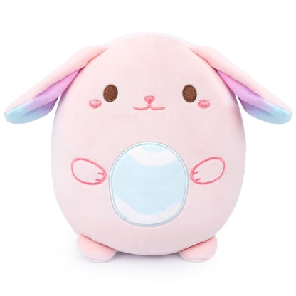 Hagusahuo Easter Stuffed Animal Bunny Plush, 8inch Pink Easter Bunny Stuffed Animal with Egg for Kids, Cute Easter Basket Stuffers Soft Rabbit Doll Toy Gift for Girls Boys Party Favors