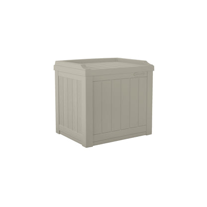 Suncast Outdoor Storage Box - 22 Gallon Light Taupe Resin Outdoor Deck Box with Seat, Weatherproof Patio Storage Bin Container for Keeping Cushions, Tools & Towels for Pool, Yard, & Garden