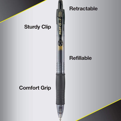 PILOT G2 Premium Gel Pens, Black Pens, Bold Point 1.0 mm, Refillable & Retractable Ballpoint Pens, 5 Black & 5 Blue, Pack of 10