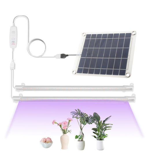 Solar Grow Lights for Outdoor Plants, Adjust Gooseneck Grow Light for Indoor Plants, Solar Plant Grow Light for Indoor Garden Balcony Greenhouse Herbs Vegetables Flowers Potted (30W)