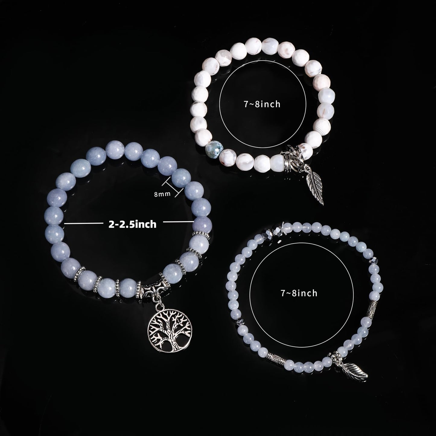Jardme Rose Quartz Healing Pink Crystal Bracelets for Women, 8mm Beaded Natural Stone Stretch Chakra Bracelets Tree of Life Bracelet Jewelry Gifts for Women