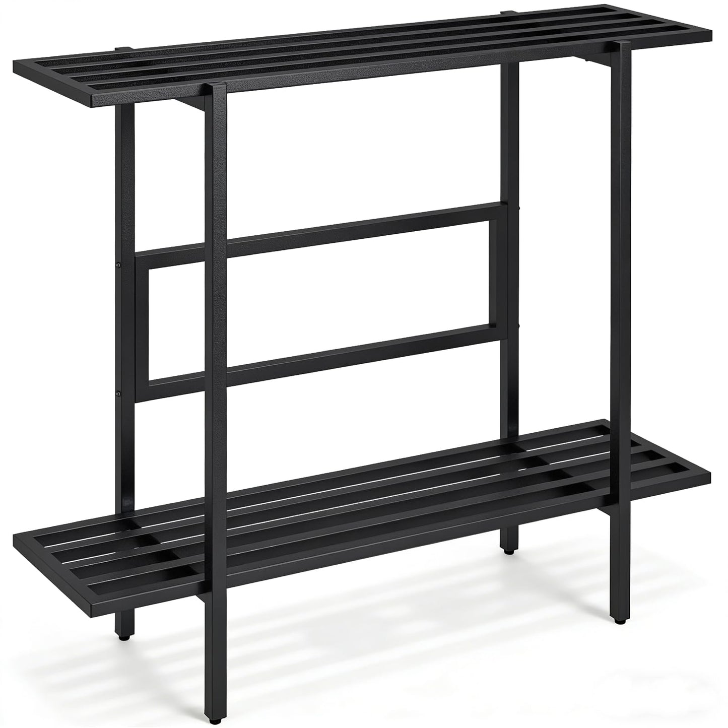 LLAXERGU Heavy Duty Plant Stand Outdoor Indoor, Large Metal Plant Stand 48" L x 10" W x 38" H Outdoor Plant Stands 2-Tier Flower Pot Stand 500 LBS Capacity for Patio Garden