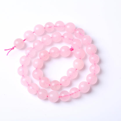 Natural Pink Crystal Beads Gemstone Round Crystal Energy Stone Jewelry Making DIY Bracelet Necklace Jewelry Making 1 Strand 15" 10MM 35PCS