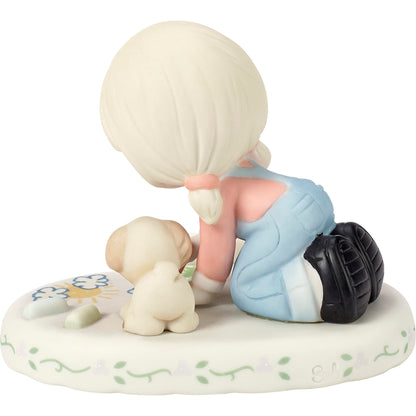 Precious Moments, Growing In Grace, Age 8, Bisque Porcelain Figurine, Blonde Girl, 154035