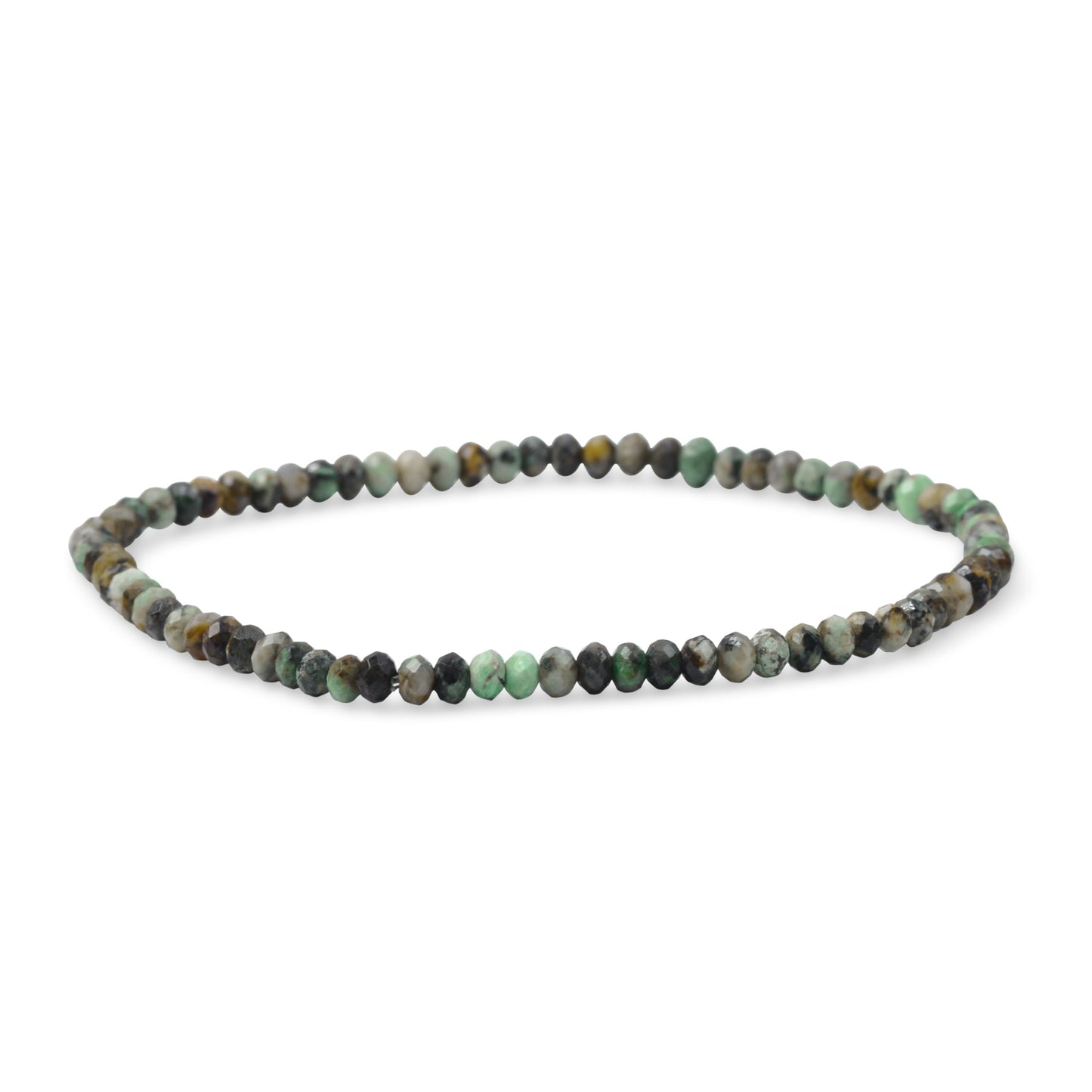 Bling Jewelry Genuine Natural Tiny African Turquoise Faceted Ombre Multicolor Petite Seed Caviar Rondelle Beads Olive Green Stretch Bracelets For Women Teens Stackable Set of 3 Strands