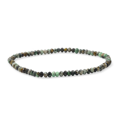 Bling Jewelry Genuine Natural Tiny African Turquoise Faceted Ombre Multicolor Petite Seed Caviar Rondelle Beads Olive Green Stretch Bracelets For Women Teens Stackable Set of 3 Strands