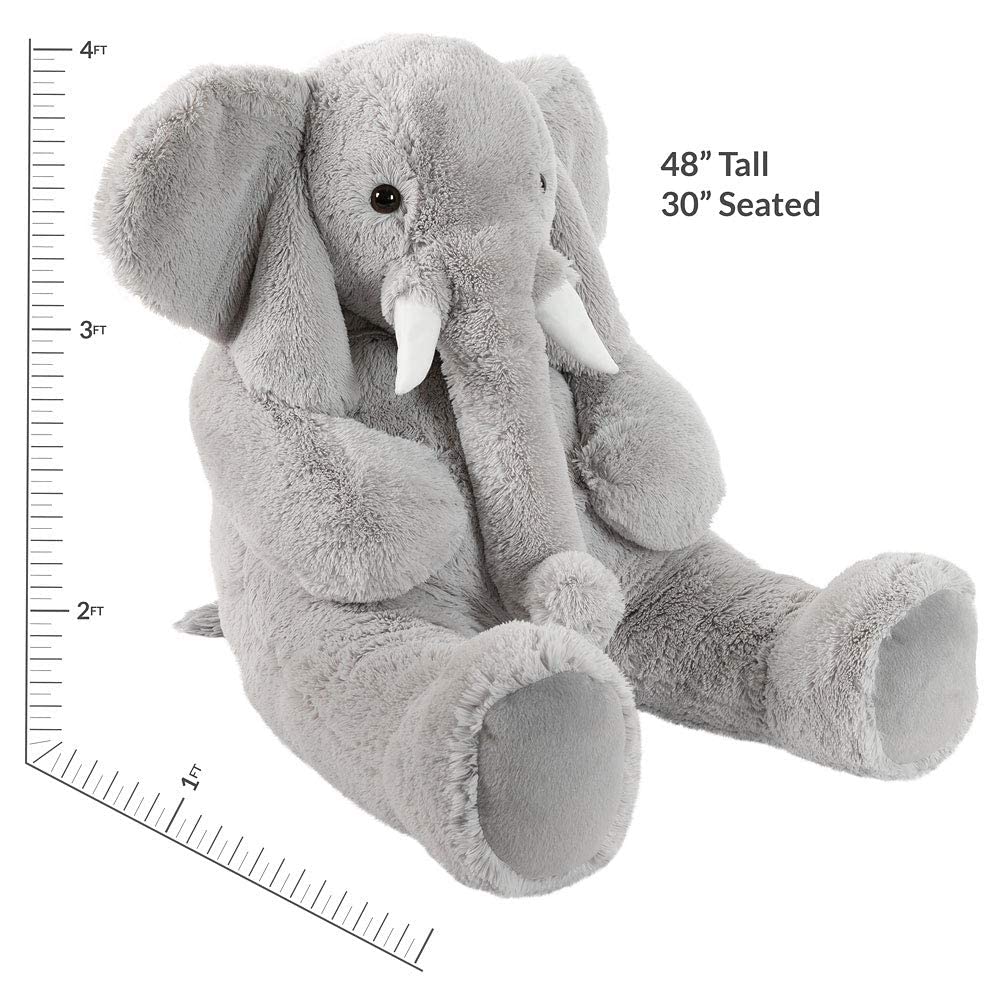 Vermont Teddy Bear Giant Elephant Stuffed Animal | 4 Foot Elephant Plush Toy and Emotional Support Plush for Kids and Adults | Crafted in the USA