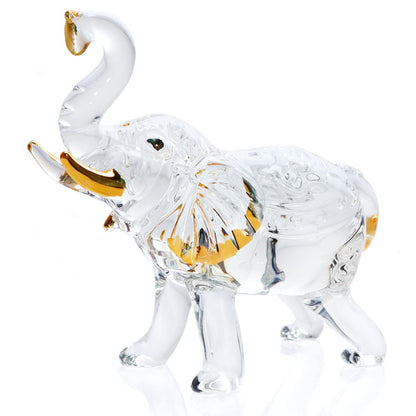 YWHL Handmade Crystal Elephant Figurine Gifts for Women, Elephant Statue Decor Gifts for Animal Lovers, Crystal Animals Figurines for Home Decoration