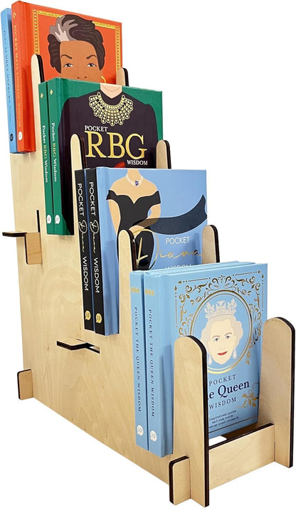 Wood Display Stand - Plates, Art Prints, Artwork, Pictures, Books, Stationery, Records, Magazines & More - Trade Shows, Farmers Markets & At Home Use - Sturdy & Stylish (Natural, Small)…