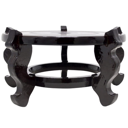 Feng Shui Chinese Wooden Fishbowl Planter Display Stand (10 Inch)