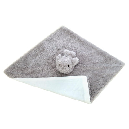 Doindute Baby Gray Whale Soft Stuffed Animal Security Blanket, Plush Whale Character Lovey Blanket, Baby Shower/Nursery Gift, Newborn Infant Toddler Snuggle Blankie for Girls Boys, 14 Inches