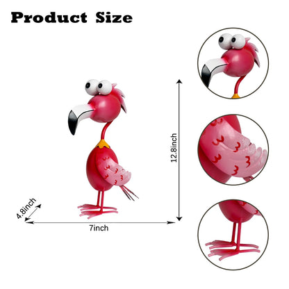 Kircust Flamingo Decor Yard Decorations Outdoor Garden Statue Outside Metal Bird Courtyard Art Pink Flamingos for Patio Backyard Porch Decoration