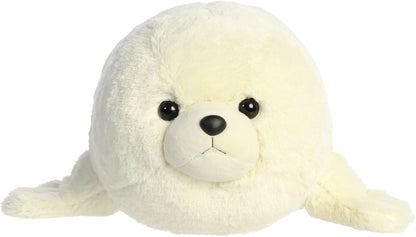 Aurora® Snuggly Super Flopsie™ Baby Harp Seal Stuffed Animal - Large Size for Giant Cuddles - Perfect for Decorating Rooms and Birthday Gifts - White 29 Inches