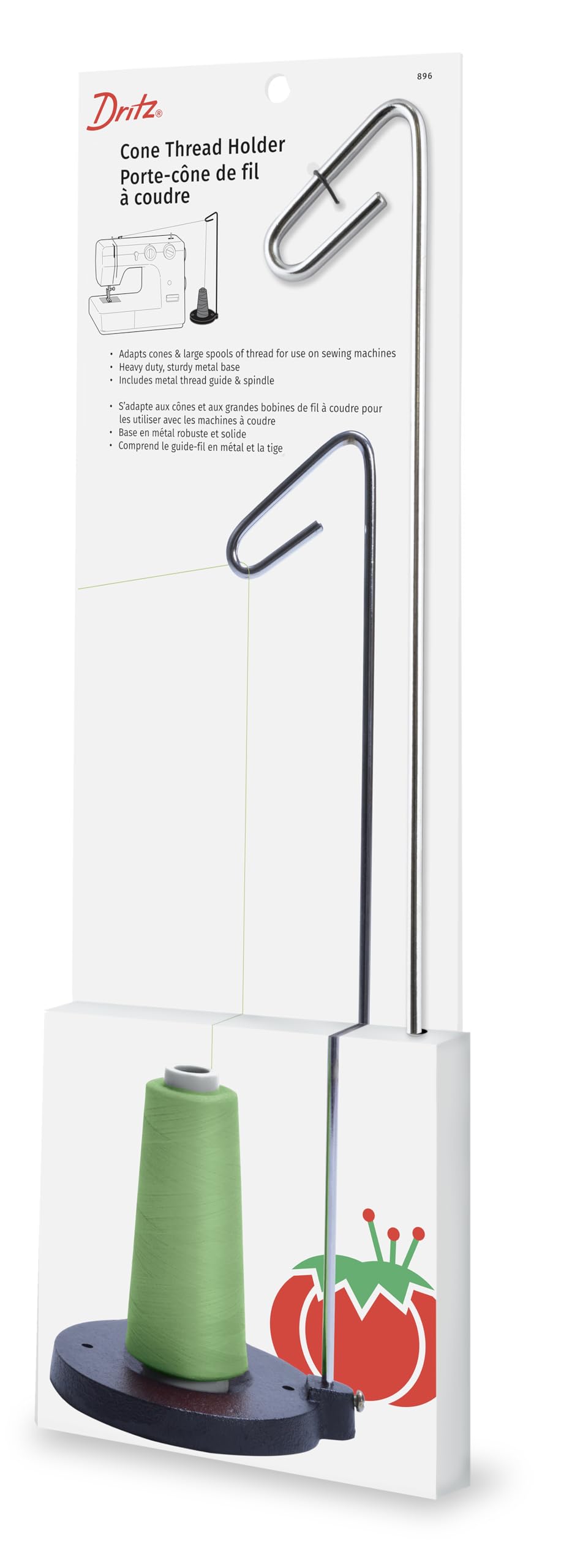 Dritz 896 Cone Thread Holder, Heavy Duty, Single, Silver