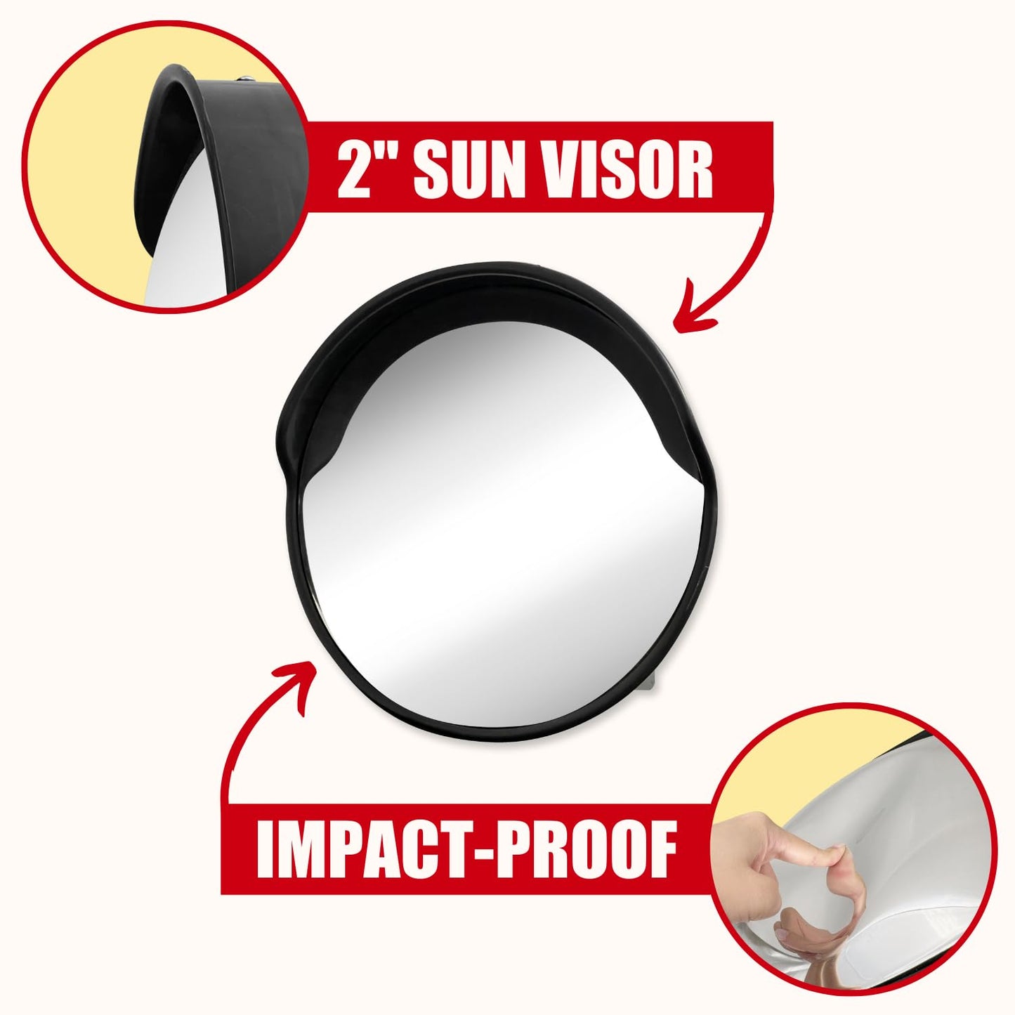 SecurityMan 18 Inch Convex Mirror for Blind Spots - Shatterproof with Adjustable 90° Fisheye View - Outdoor and Indoor Safety Mirror for Driveways, Garages, and Hallways