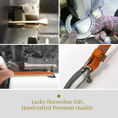 MatchWhiz Lucky Horseshoe Gift Sets, Horseshoe ornaments, ‌Handcrafted Meaningful Gift for Housewarming Wedding or Anniversary, Rustic Home Wall Decor, Includes Present Box and Message Card
