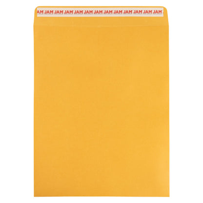 JAM PAPER 11 1/2 x 14 1/2 Open End Catalog Commercial Envelopes with Peel and Seal Closure - Brown Kraft Manila - 50/Pack