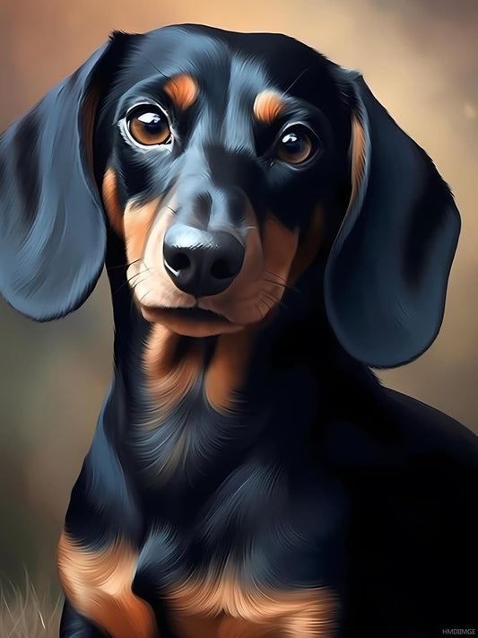HMDIIMGE Diamond Painting Kits for Adults, Cute Animal Dachshund Watercolor Diamond Art DIY 5D Full Round Drill Crystal Rhinestone Arts and Crafts, for Home Decor Wall Decor 12x16 inch