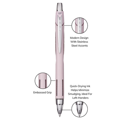 Uni-Ball Jetstream RT Ballpoint Pen, Fine Point (0.7mm), Lavender Barrel, Black Ink. 6 Pens