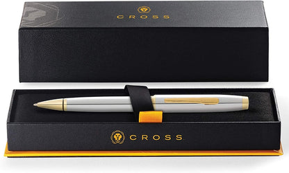 Cross Coventry Polished Chrome with Gold-Tone Ballpoint Pen - Refillable Pen for Smooth Writing - Professional, Elegant Accessory - Black Ink - Long-Lasting Use - Desk Essential - Gift-Ready
