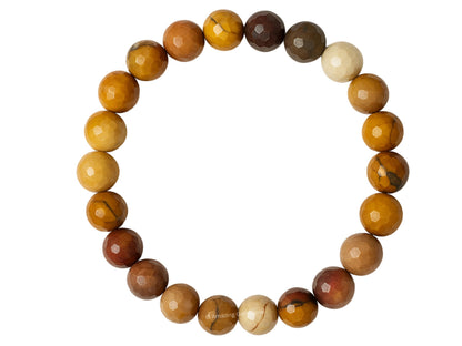 Amazing Gemstone Mookaite Jasper Bracelet for Women - Chakra Mens Bracelet Protection Crystals&Healing Stones - Blessing Bracelet Spiritual Meditation Gift (Faceted Beaded Bracelet)