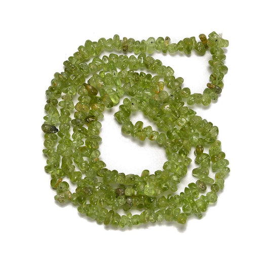 PLTbeads 5-8mm Natral Healing Gemstone Waist Bracelets Necklace Kit Irregular Stone DIY Crafts Design Jewelry Making 1 Strand per Bag Approxi 34 inch (Green Peridot Chips)