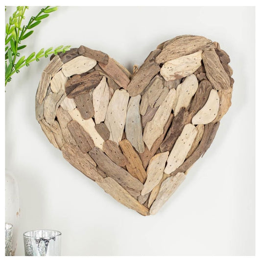 Factory Direct Craft Natural Driftwood Rustic Heart - Woodland Heart for Farmhouse and Coastal Decor (12 Inches)