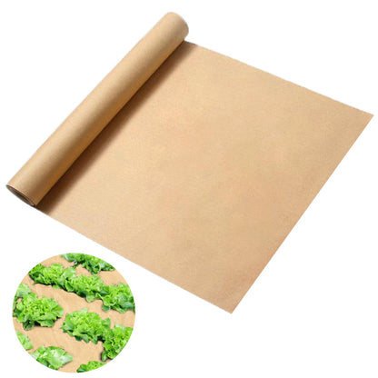 Nilioerup 2 x 50 Feet Biodegradable Paper Weed Barrier, Biodegradable Landscape Fabric Garden Bed Grass Control Barrier Weed Blocker Paper for Garden Outdoor Lawn (2 x50 ft)