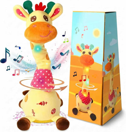 LLUKEME Dancing Talking Giraffe Toy for Baby Girl & Boy, Interactive Stuffed Animal Baby Toy Repeating What You Say, Glowing Musical Giraffe Gifts for Toddlers 1-3 Years Old, for Kids (Giraffe)