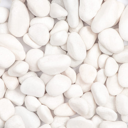 Ausluru 5lbs White Natural River Rocks, Polished Pebbles for Plants Garden, 1-2 inch Decorative White Stones, Ideal for Fish Tank, Vases, Crafting, Home Decor and Garden Landscaping Rocks,White