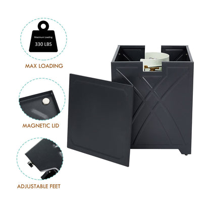 BAIDE HOME Propane Tank Cover Table, Square Propane Tank Holder Hideaway for 20 lb Propane Tanks, Gas Tank Storage Side Table - Carbon Gray