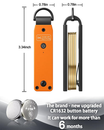ShiChextasy Air Keychain with GPS Tracker : Lightweight Compact Key Holder for Outdoor Use - Minimalist Metal Key Organizer (Orange)