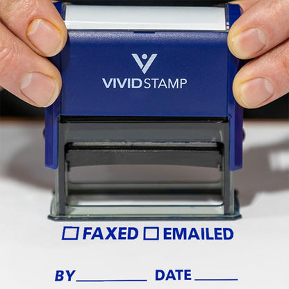 FAXED EMAILED by Date Self Inking Rubber Stamp (Red Ink) - Large