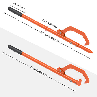 Dolibest 42/49'' Steel Cant Hook Tool, Log Peavey Tool, Cant Logging Tool, Dual Function Log Handler Tool for Rolling and Clamping Logs, with Adjustable Hook and 9.4'' Non-Slip Handle