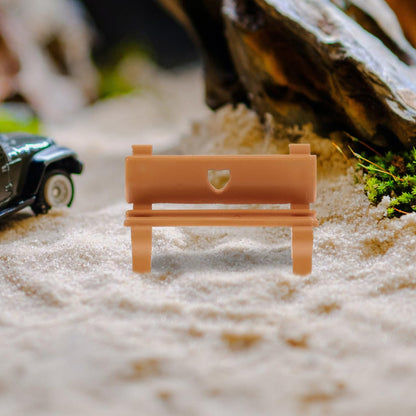 DECHOUS 4Pcs Miniature Park Bench Model 1:75 Scale Plastic Dollhouse Mini Bench for Micro Landscape Garden Accessories