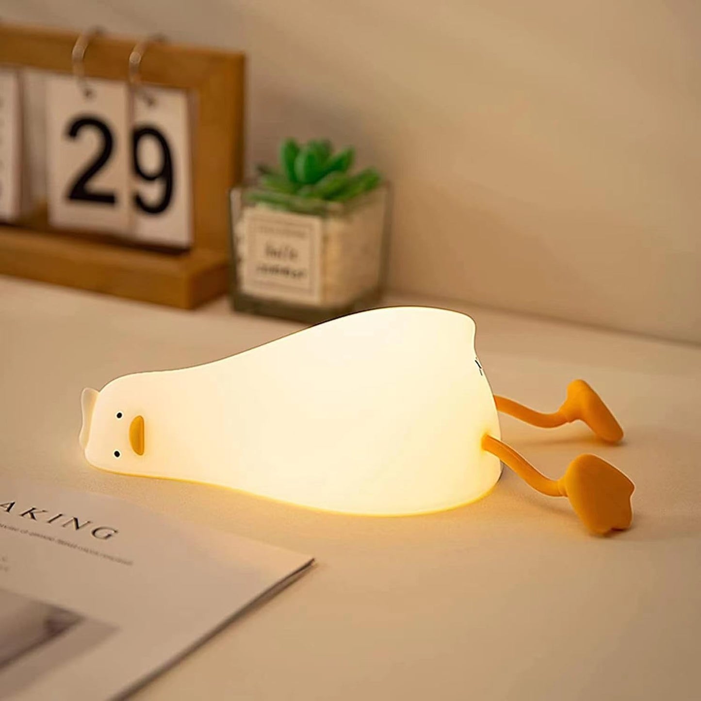 ATCTBOGFS Cute Duck/Chicken/Rabbit/Panda NightLight, LED Squishy Animal Novelty Lamp for Toddler Baby Kids, Nursery Touch Kawaii Room/House Decor Bedside Touch Lamp for Breastfeeding