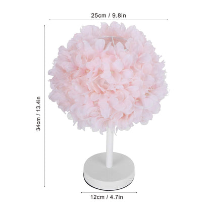 Table Lamp, Flower Table Lamp Bedside Bedroom Desktop Nightstand Decoration Supplies Light Pink, for Study Rooms, Bedrooms, Restaurants, Hotel Rooms(US Plug 110 220V)