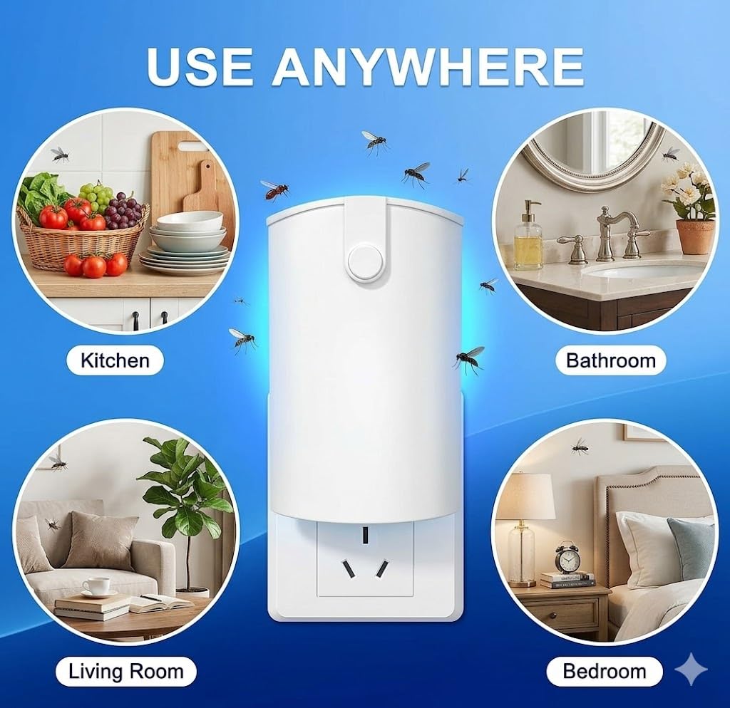 2 Pack Flying Insect Trap, Fruit Fly Trap Indoor with 8 Sticky Boards, Gnats Killer Moth Trap Fly Catcher with Blue UV Light, Mosquito Attractant Bug Zapper for Home, Office(2026 Upgrade)